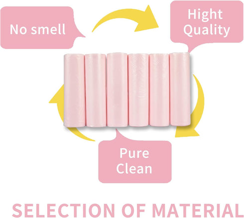 4 gallon Strong Trash Bags Garbage Bags, Bathroom Trash Can Bin Liners, Small Plastic Bags for home office kitchen bedroom, pink...
