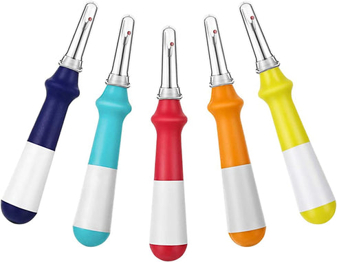 5 Pieces Ergonomic Grip Seam Ripper, Colorful Large Thread Remover for Sewing Crafting Removing Embroidery Hems and Seams...