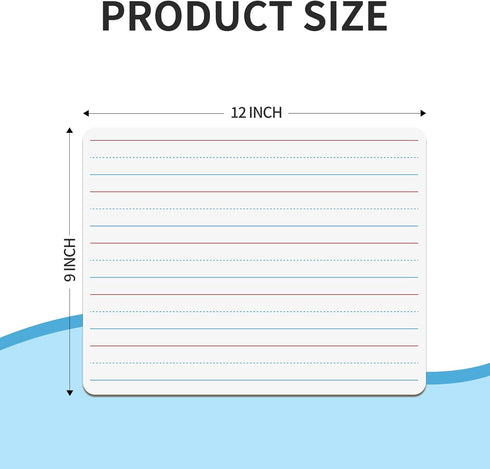 2pack 9x12 inches Dry Erase Board Lapboard Reusable Lined Erasable Ruled Writing Note Pad Lapboard, Blank Whiteboard on Reverse Mini Whiteboard, S...