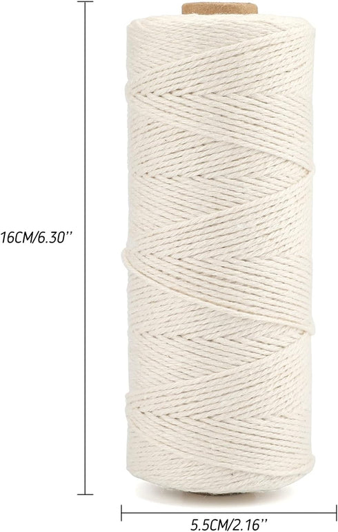 G2PLUS White String,1MM White Cotton String,656Feet Cooking Twine String,Bakers Twine for Cooking,Food Safe Cotton Kitchen String Butchers Twine f...