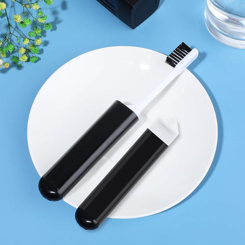 Sibba Travel Toothbrushes Cover Case Holders Kit Soft Bristles Tooth Brushes Mini Size Portable Small Folding Pack Supplies Tiny Set Compact Wrapp...