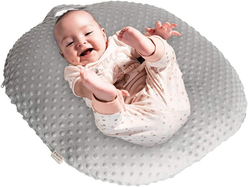 OWLOWLA Newborn Lounger Cover,Minky Removable Slipcover Fits Newborn Lounger for Baby Boy Girl(Silver Gray)...