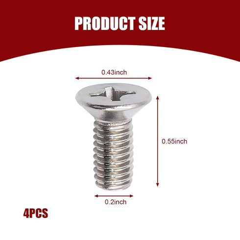 4 PCS Car Brake Disc Rotor Fixing Screws, Stainless Steel High Temperature Resistant Cross-Slotted Screws, Replacement OEM Number 93600-06014-0H A...