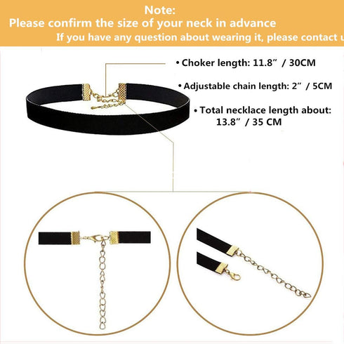 YOKER 22 Pcs Black Choker Necklaces Set Womens Velvet Choker Set Classic with Lace Tattoo Charm Girls Stretch Necklace Gifts...