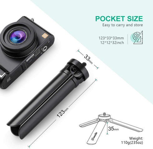 Zeadio Metal Mini Tripod, Max Load 20kg/44lb, Desktop Tabletop Stand Tripod, Fits for Smooth 4, Crane Plus, Crane 2, Osmo Mobile, Ronin-S, Vimble ...