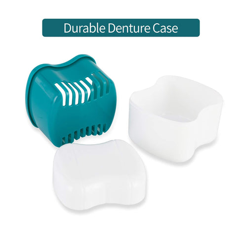 Annhua Retainer Cleaning Case Partial Denture Case, Large Retainer Cleaner Case with Strainer, ABS Travel Denture Cups for Soaking Dentures and Fa...