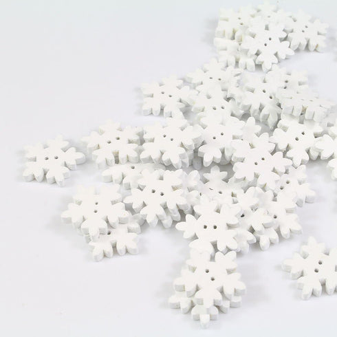 Mahaohao White Snowflake Buttons Assorted Holiday Collection Snowflakes Buttons Embellishments...