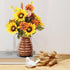 Admired By Nature 18 Stems Artificial Mums Sunflowers Zinna Silk Flowers Bush Plants Cemetery Flowers for Grave Home Office Wedding Thanksgiving F...