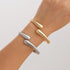 Gold Bangle Bracelets for Women Chunky Cuff Bracelet 18K Gold Plated Open Teardrop Bangle Set Wide Wire Irregular Minimalist Silver Jewelry...