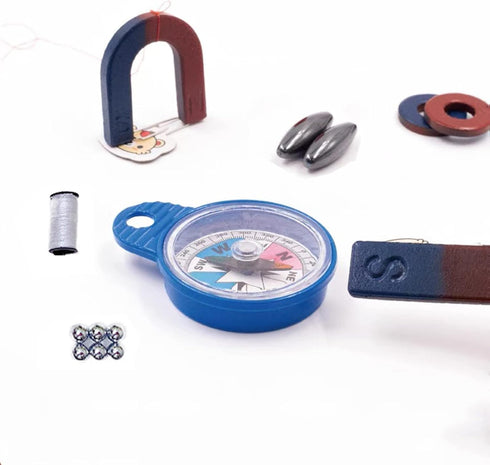 School Science Magnets Set for Kids Magnet Kit Fun Experiment Tool Physics Educational Toys Games for Children Teen Including Horseshoe/Ring/Horse...