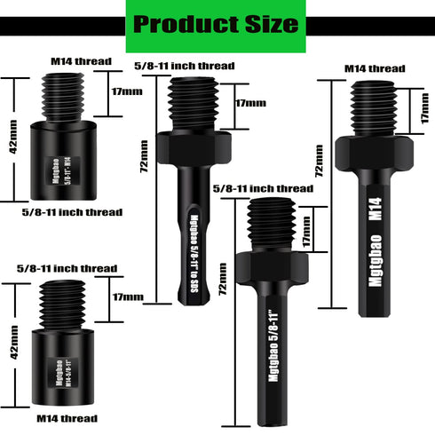 1pcs Angle Grinder Adapter Different Thread Diamond Core Bits Drill Grinder Cutter 5/8-11 female to M14 male....