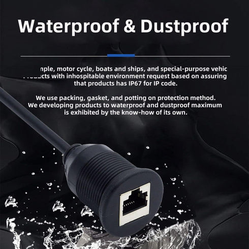 chenyang CAT6 RJ45 Flush Mount Male to Female LAN Ethernet Network Extension Cable for Car Dashboard Panel Mount Waterproof Dustproof...