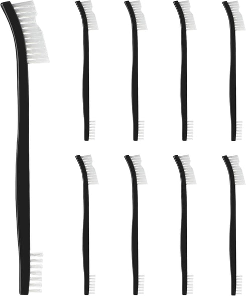 9Pcs Double-Ended Nylon Cleaning Brushes, Ymapinc Detailing Brushes Stiff Bristles Crevice Brushes with Plastic Handle for Kitchen, Sink, Bathroom...