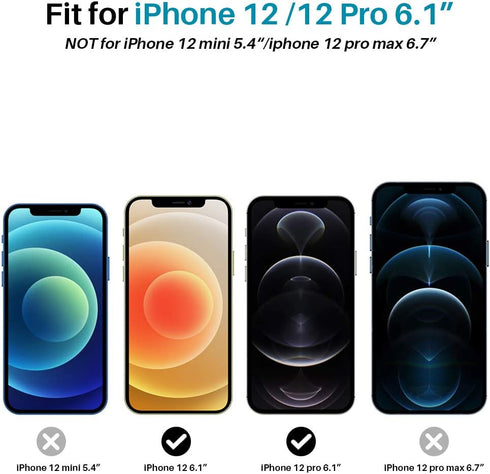 2 Pack L?K Privacy Screen Protector Designed for iPhone 12 and iPhone 12 Pro 5G 6.1 inch Tempered Glass High Clear, Case Friendly, Come with Insta...