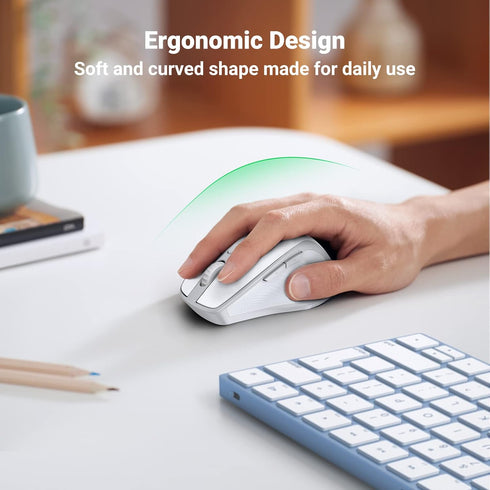 UGREEN Wireless Mouse, Ergonomic Bluetooth 5.0 Mouse for Laptop, 2.4G Cordless Mouse with USB Receiver, 1000/1600/2000/4000 DPI, 5 Buttons Silent ...