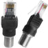 2PCS F Type to RJ45 8P Crystal Head Adapter Female to Male Coaxial Sleeve Converter for Cable Tester Monitor Digital Signal Compatible Black...