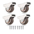 Mini Fixed Caster Wheels 1 inch Silent Ball Bearing Small Casters Wheels, Metal Top TPE Rubber Low Profile Caster Wheels for Furniture Rolling Cab...