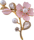 Women Accessories Flower Pearl Clear Rhinestones Brooch Pin...