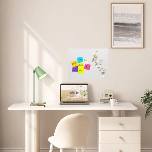 Bulletin Board 16.5 X 12.6 Inches, Self-Adhesive Bulletin Board,Office Board for Wall with 4pcs Push Pins,White Board for Paste Notes, Photos, Sch...