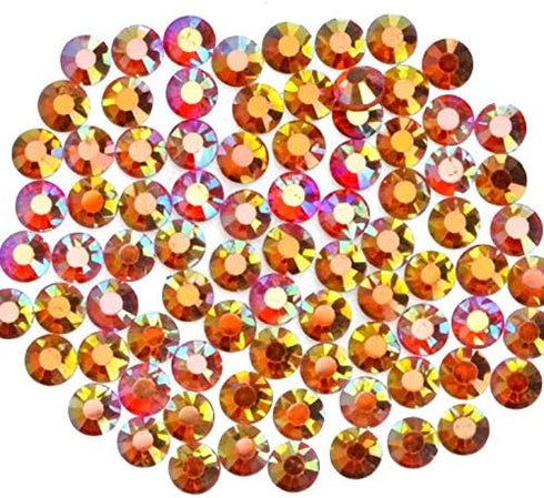 1000 Pieces Hot Fix Glass Flatback Rhinestones HotFix Round Crystal Gems (Golden Sun, SS20)...