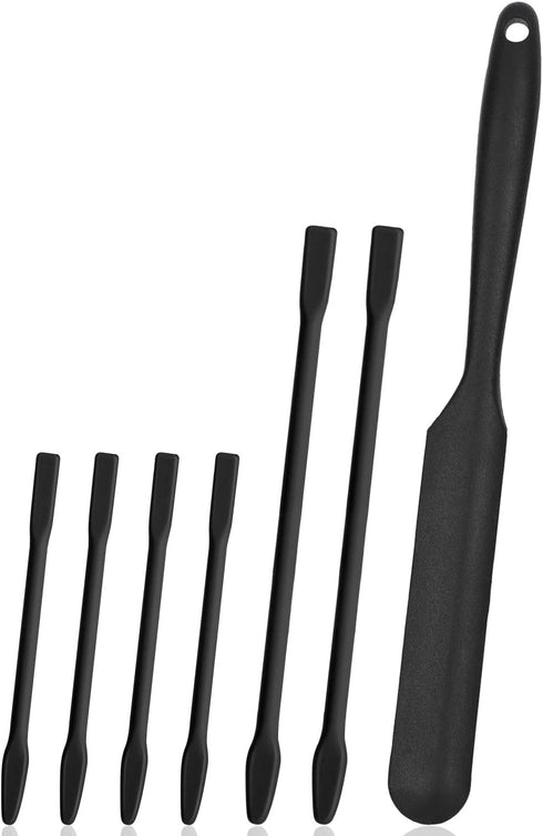 Gartful Black Silicone Stir Sticks Kit for Epoxy, 1pcs Silicone Spatula for Resin, 2pcs Large Silicone Stir Sticks, 4pcs Small Silicone Sticks, DI...
