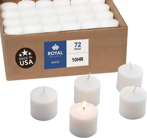 Royal Imports Votive Candle, Unscented White Wax, Box of 72, for Wedding, Birthday, Party, Spa, Holiday & Home Decoration (10 Hour Burn Time)...