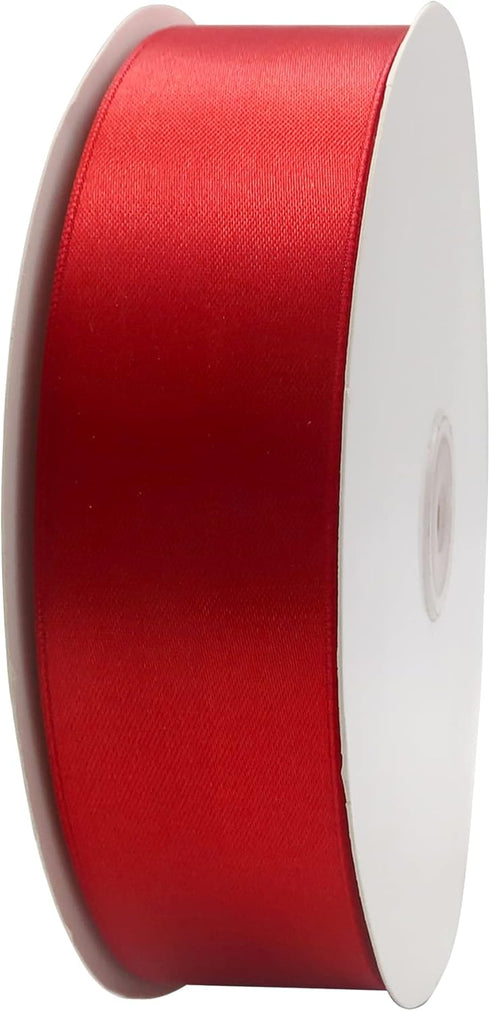 Maclemon 1-1/2 inch Wide 100 Yards Double Face Red Satin Ribbon Red Fabric Ribbon for Gift Wrapping Very Suitable for Weddings Decoration Bouquet ...