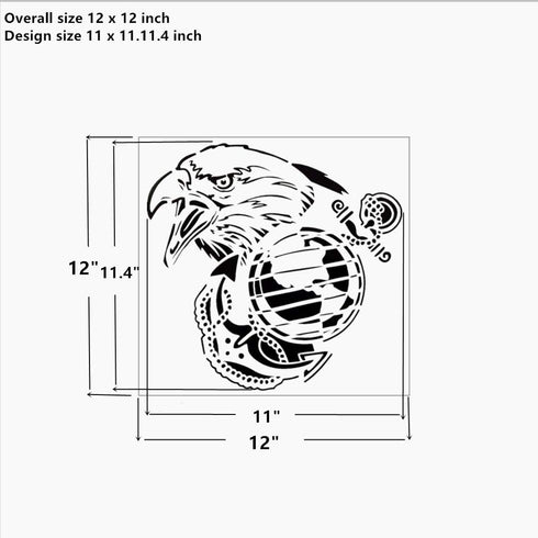Large US Military Flag Stencil for Painting on Wood, Fabric, Walls, Airbrush + More | Reusable Mylar Template (US Military Logo) (American Eagle)...