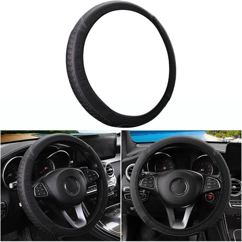 Car Steering Wheel Cover, Elastic Stretch Woven Vehicle Steering Protector Without Inner Ring, Auto Steering Protective Cover, 14.5-15 inch Univer...