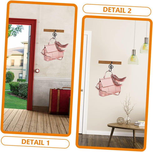 2pcs Coat Hook Music Decor Towel Hooks Wall Mount Guitar Hangers Towels Hanger Musical Note Hanger Hats Rack Wall Hooks Decorative Pant Hooks Purs...