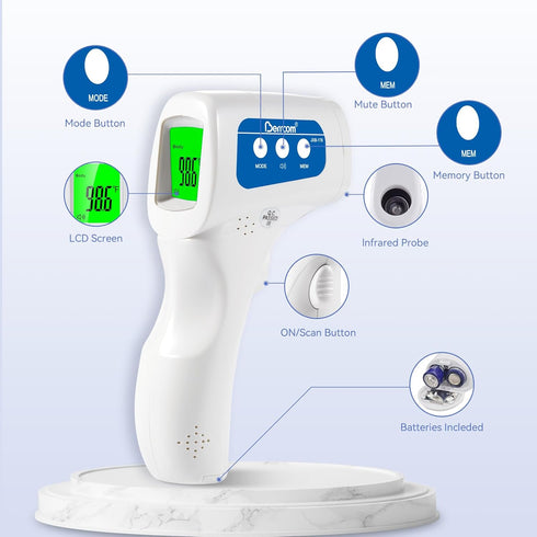 Berrcom Non Contact Forehead Thermometer Digital No-Touch Infrared Thermometer 3 in 1 for Adults and Kids Fever Check Thermometer Temperature Gun ...