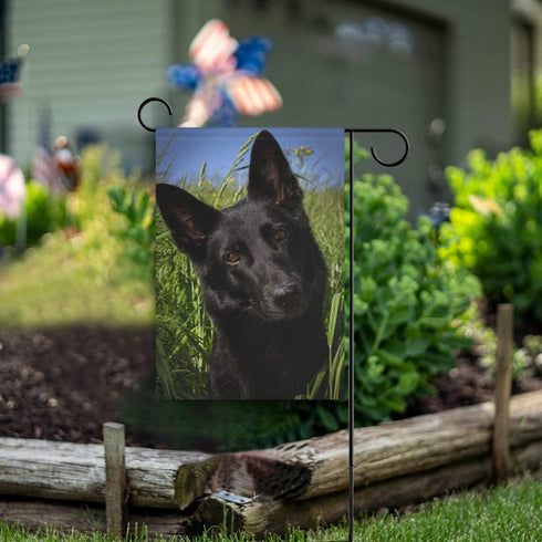 Black German Shepherd Dog Garden Flag Banner 12 x 18 Inch Decorative Garden Flag for Outdoor Lawn and Garden Home Décor Double-Sided...