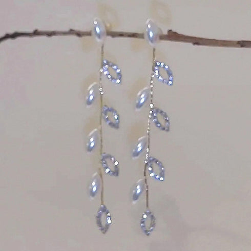Wedding Earrings for Brides?Bridal Bridesmaid Earrings for Wedding Crystal Cubic Zirconia Bridal Drop Earrings for Women Prom Pearl earring...
