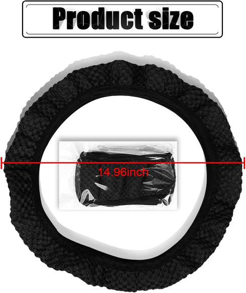 1 PC Car Breathable Stretch Elastic Steering Wheel Cover, Microfiber Breathable Ice Silk Protective Cover, Universal 14.5-15In Warm in Winter Cool...