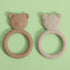 Silicone Baby Teether, Teething Toy Ring for Babies, Easy to Hold Design, BPA Free (Sand + Light Grey)...