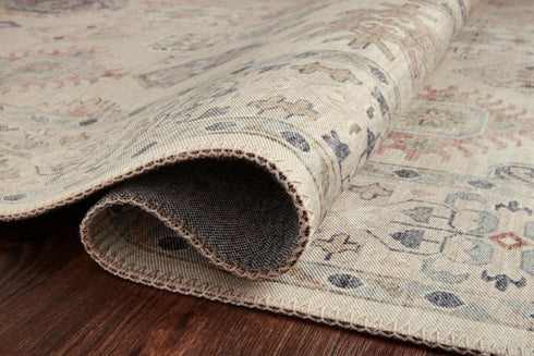 Loloi Hathaway Collection HTH-04 Beige/Multi 2'-6" x 7'-6", .25" Thick Runner Rug, Soft, Durable, Printed, Modern, Low Pile, Non-Shedding, Easy Cl...