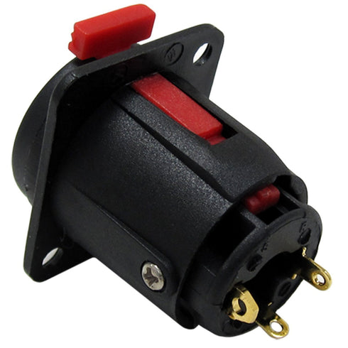CESS Black 1/4" Jacks TS and TRS Panel Mount Jack Locking Style D Series Size - 1/4 Inch Female Stereo and Mono/TRS and TS Audio Socket - 6.35mm S...