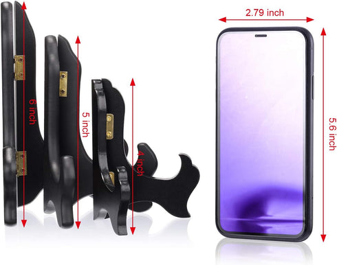 Tatuo 4 Packs Wooden Display Stand Decorative Plate Stands for Display Picture Frame Stand Holder Easels (5 Inch and 6 Inch, Black)...