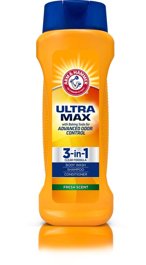 Arm & Hammer Ultra Max 3-in-1 Shampoo Conditioner Body Wash (Fresh Scent) 12 oz...