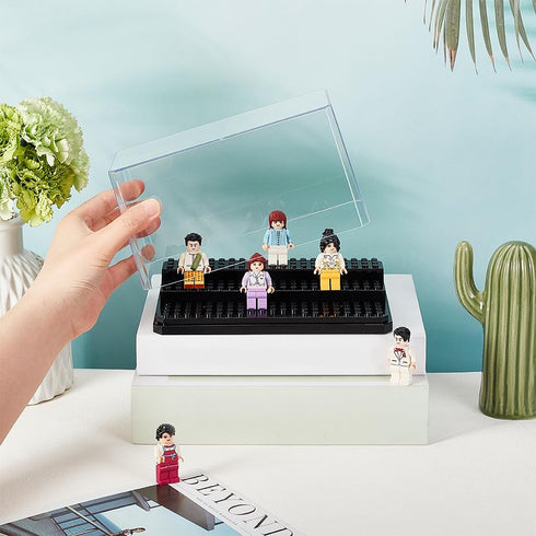 OLYCRAFT Acrylic Minifigure Display Case Box Display Case for Minifigure Action Figures Blocks Removable Display Box Cube Showcase for Models Gift...