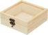 MECCANIXITY 4.7x4.7x1.8 Inches Mosaic Base Material Unfinished Wooden Box Rectangle Storage Box Natural Wooden with Hinged Lid and Front Clasp for...