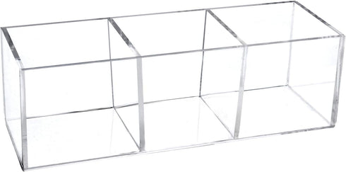 dedoot Acrylic Drawer Organizer, Clear 3 Compartment Makeup Organizer and Storage Small Clear Vanity Organizers for Makeup Brush, Home and Office ...