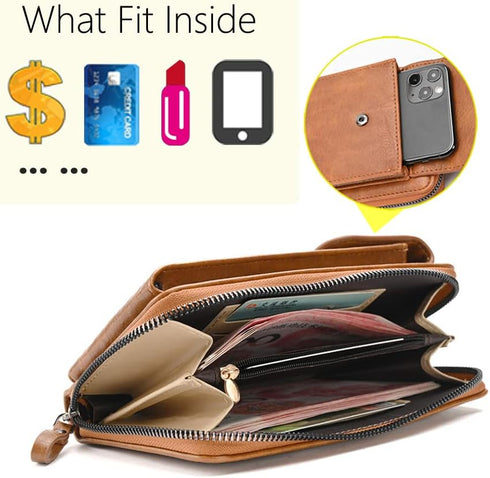 PORT&LOTUS Crossbody Bags for Women Cell Phone Purse Wallet Ladies Small Women's Handbags PU Leather Shoulder Card Holder...