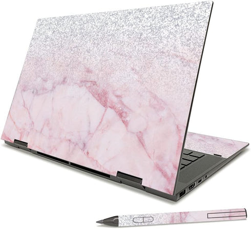 MIGHTY SKINS Skin Compatible with HP Envy x360 15" (2021) - Girly Marble Dazzle | Protective, Durable, and Unique Vinyl Decal wrap Cover | Easy to...