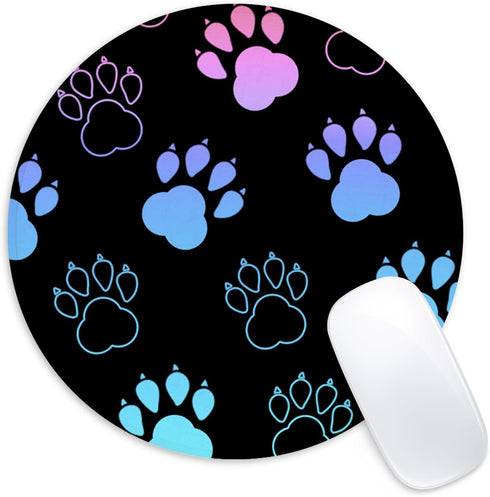 Dog Paw Print Round Mouse Pad,Funny Small Mouse Pad with Non-Slip Rubber Base,Mouse Mat,Home Office Decor Desk Accessories,8.7inch Round Mouse Pad...