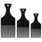 3pcs Wide Comb Black Barber Hair Wide-tooth Thick Head Hair Styling Smooth Lift Brush Brushes Combs, Pick Oil Accessories Plastic Molding Hairstyl...
