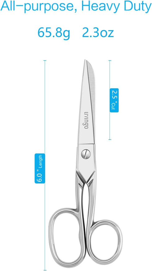 LIVINGO 6'' Professional Forged Fabric Scissors, Precision Tailor Small Scissors Heavy Duty, Sharp Stainless steel Sewing Shears for Crafting Supp...
