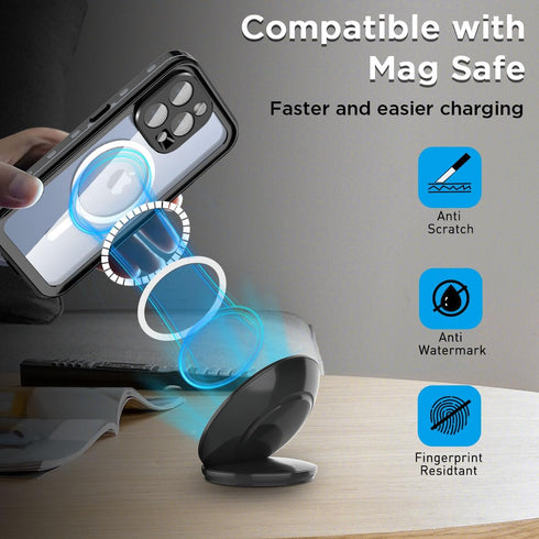 AICase Waterproof Case for iPhone 15 Pro(6.1") with MagSafe Snowproof,Dustproof and Shockproof, IP68 Certified Full Body Protection Fully Sealed U...