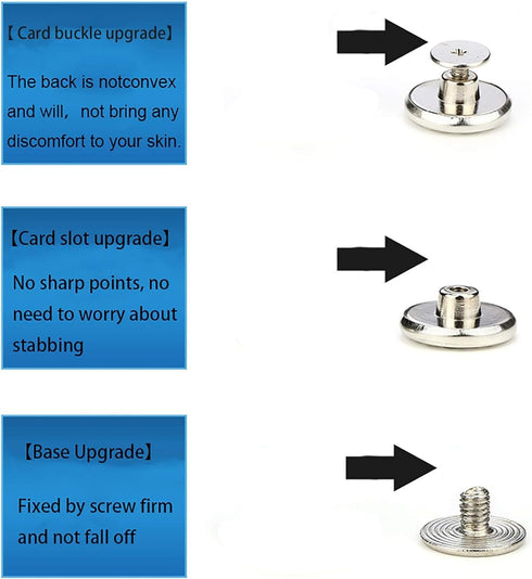 12 Sets Silver Jeans Buttons Replacement 17mm No Sewing Metal Button Repair Kit Nailess Removable Jean Buttons Replacement Combo Thread Rivets and...