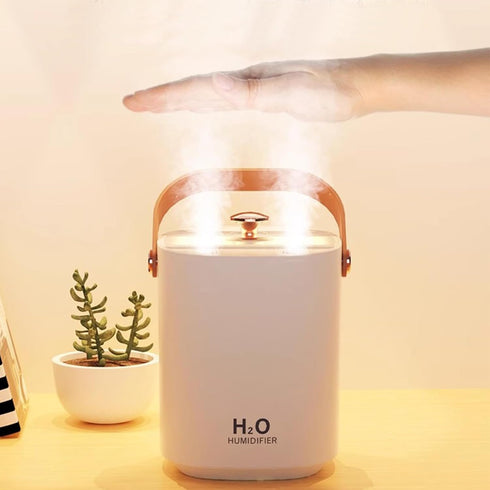 Humidifiers for bedroom,1.2L Portable Cool Mist Humidifiers Auto Shut-Off USB Desk Humidifier,with Warm Night Light and Dual Nozzle Design for Bed...